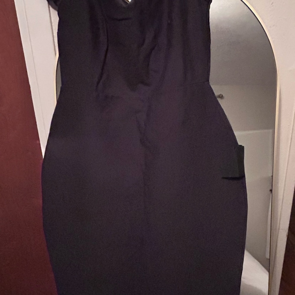 Lulu's Black Midi Sheath Dress